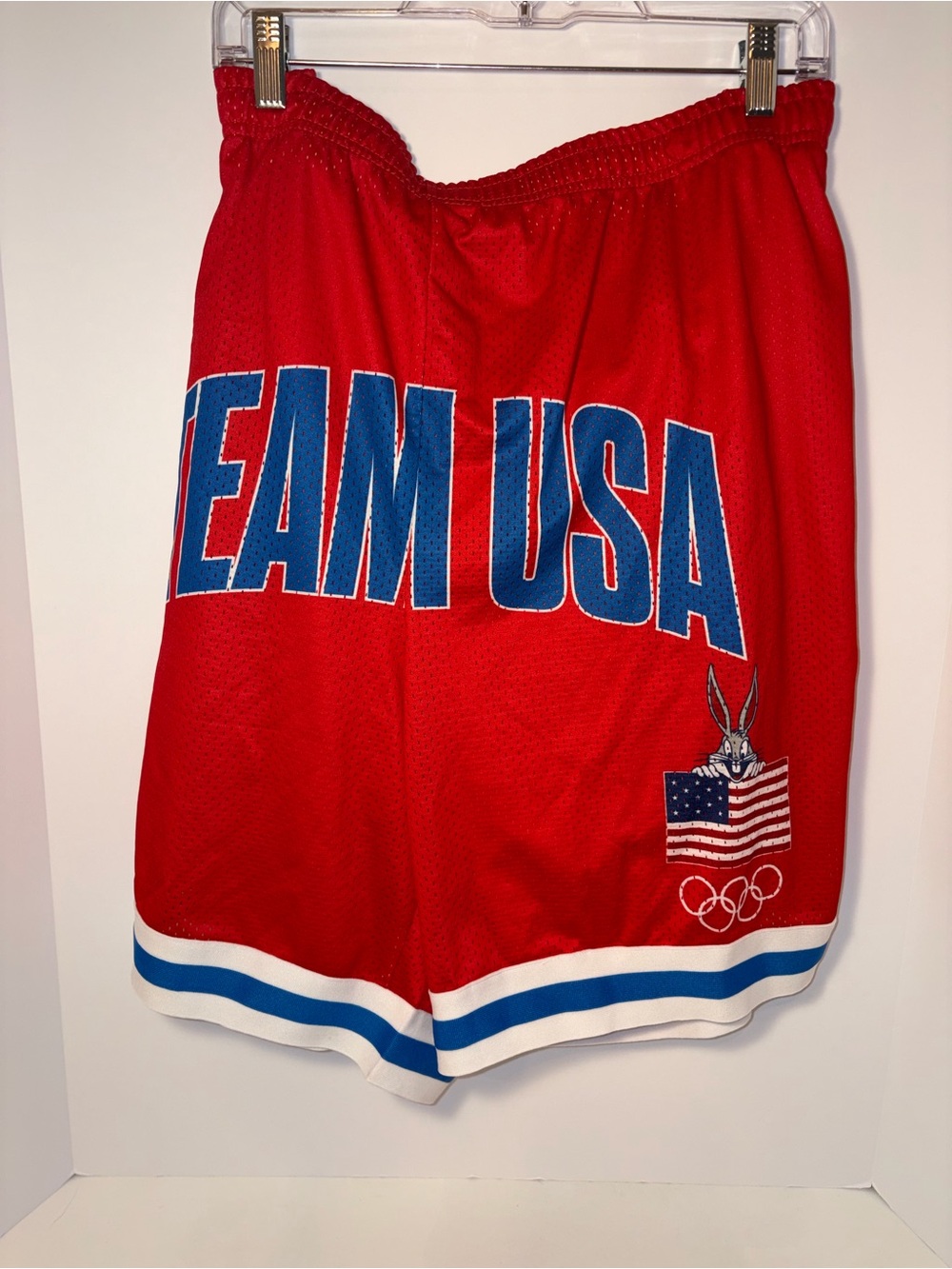 Team USA Red Athletic Basketball Shorts with Blue Accents 3XL